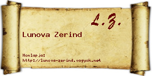 Lunova Zerind névjegykártya